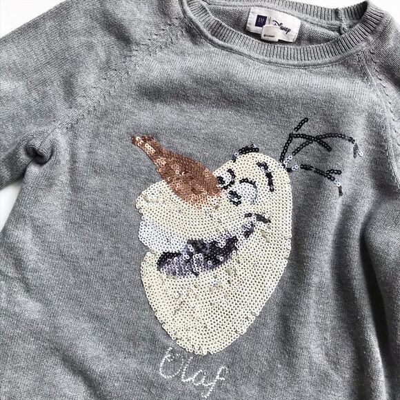 Gapkids Disney Olaf sequin knit sweater EUC XL/12Y - Picture 2 of 5